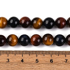 Природных тигровый глаз бисер нитей G-L446-02-8mm