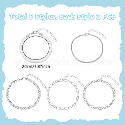 Комплект из 10 шт. браслетов-цепочек из сплава в богемном стиле для женщин&nbsp;BJEW-UN0001-68P