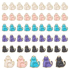 50шт 5 цвета сплава эмалевые подвески&nbsp;ENAM-SZ0002-86