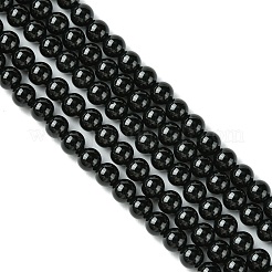 Натуральный черный агат круглые бусины нити&nbsp;G-L086-A-01