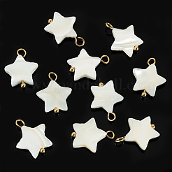 10 pendentif étoile en coquillage naturel&nbsp;SHEL-TA0001-36