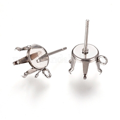 Серьги-гвоздики из нержавеющей стали марки 304&nbsp;STAS-L238-026A-P