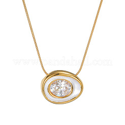 Colliers pendentifs demi-œuf en acier inoxydable 304&nbsp;WG1BB27-01