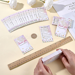 240 carte d'instructions d'entretien en papier à imprimé floral&nbsp;AJEW-FG0005-62B