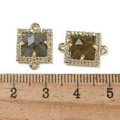 Натуральный лабрадорит квадратные граненые звенья G-I375-03G-07
