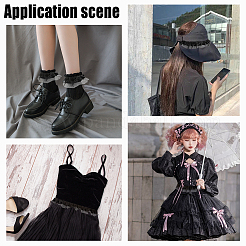 Атласный шифон с двойной кружевной отделкой и оборками OCOR-WH0047-32A