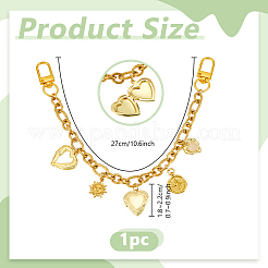 Подвеска в виде сердца из латуни с подвеской в виде солнечного компаса из нержавеющей стали 304&nbsp;HJEW-PH02276