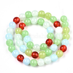 Abalorios de vidrio imitación de jade&nbsp;GLAA-S192-001F
