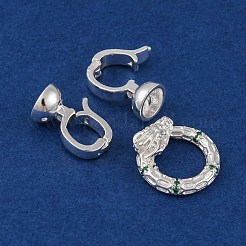 Fermoirs à lanière repliables en laiton avec zircone cubique de micro pave&nbsp;KK-C076-02S