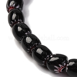 Hebras de cuentas de chevron hechas a mano con lampwork&nbsp;LAMP-K041-01B-01