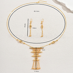 Комплект из латунных ожерелий и серег с геометрическим вырезом и бахромой для женщин SR6338