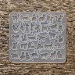 DIYシリコンモールド  猫の形  レジン型  ホワイト  64x72x3.8mm  内径：7~14x5~14mm&nbsp;SIMO-L002-01B