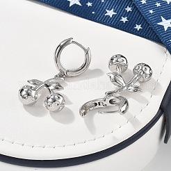 Латунные серьги-кольца с вишней&nbsp;EJEW-R016-04G