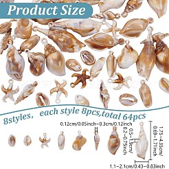 64шт 8 стиля акриловые подвески OACR-PH0004-45