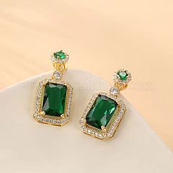 Orecchini e collane pendenti in zirconia cubica in ottone rettangolare&nbsp;WG60D1C-01
