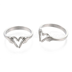 Кольца-манжеты в форме сердца из нержавеющей стали 304&nbsp;LS-RJEW-N038-121P