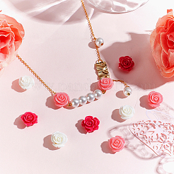 64шт 8 цвета синтетический коралл 3d цветок розы бусины CORA-GA0001-02