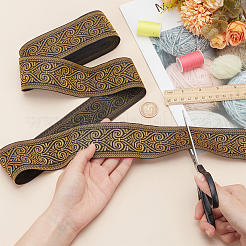 Жаккардовые цветочные ленты из полиэстера&nbsp;SRIB-WH0011-167A