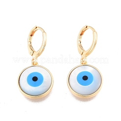 Серьги-рычаги с подвесками из ракушек и синтетической бирюзы EJEW-N012-60