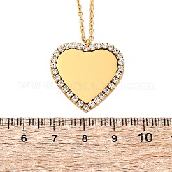 Ожерелья с подвесками из нержавеющей стали 304 с микропаве из кубического циркония для женщин&nbsp;NJEW-Z065-08G-04