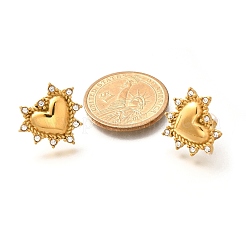 Серьги-гвоздики из нержавеющей стали 304 с микропаве из прозрачных кубических цирконий&nbsp;EJEW-R012-03G