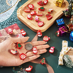 24 Stück 12 Stile Weihnachtsdekorationen Thema undurchsichtige Acrylperlen mit Emaille&nbsp;OACR-TA0004-55