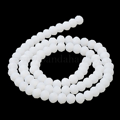 Hebras de cuentas de vidrio de color sólido de imitación de jade&nbsp;X-EGLA-A034-J10mm-MD05