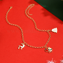 Латунная эмалевая подвеска в виде елки SB7125