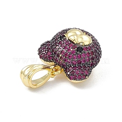 Pendentifs avec zircon cubiques à micro-pavés en laiton&nbsp;KK-P224-09EB-02