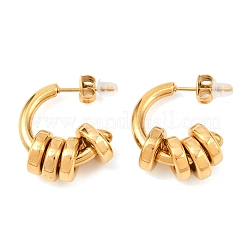 Серьги-гвоздики из нержавеющей стали 304 в форме буквы С EJEW-K268-78G