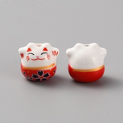 Perline porcellana fatto a mano&nbsp;PORC-WH0006-02