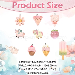 10шт 10 стиля подвески из непрозрачной и прозрачной смолы&nbsp;RESI-YW0005-18