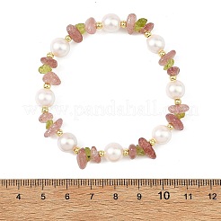 2 pezzo 2 stili set di braccialetti elasticizzati da donna con quarzo fragola naturale&nbsp;BJEW-JB14340