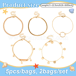 2 упаковка 10 шт. браслеты из железа и сплава&nbsp;BJEW-HY0002-65