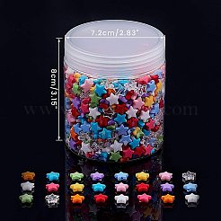 不透明なアクリルビーズ  スター  ミックスカラー  9.5x9.5x3.5mm  穴：0.5mm  900~1000個/箱&nbsp;SACR-NB0001-07