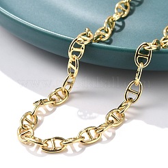 Овальные звенья цепи из латуни ожерелья для женщин и мужчин NJEW-F337-05G