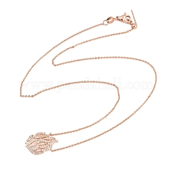 Colliers à pendentif flamme en laiton serti de micro-pavés de zirconiums cubiques transparents&nbsp;KK-CBA4547-10RG