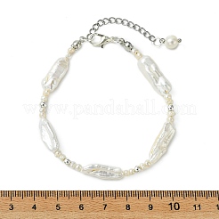 Armbänder aus natürlichen Keshi-Süßwasserperlen und nichtmagnetischen synthetischen Hämatitperlen für Damen&nbsp;BJEW-JB14107