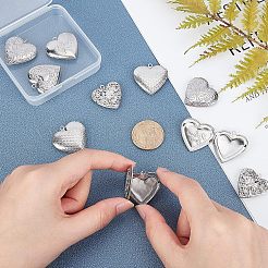 304ステンレススチール製ディフューザーロケットペンダント  ネックレスのためのフォトフレームのチャーム  ハート  ステンレス鋼色  10個/箱&nbsp;STAS-UN0015-82P