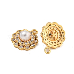 Pendentifs avec zircon cubiques à micro-pavés en laiton&nbsp;KK-U036-06G