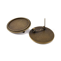 Плоские круглые тибетском стиле сеттинги брошь кабошон X-TIBE-S178-AB-NR