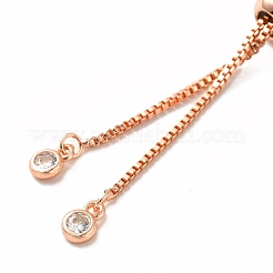 Bracciale a catenelle in ottone placcato oro rosa semifinito con strass&nbsp;MAK-M026-01RG