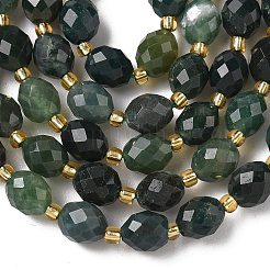 Природные моховой агат бисер нитей G-F809-A29-01