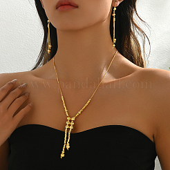 Модные женские серьги и ожерелья из латуни круглой формы для вечеринки KF4086