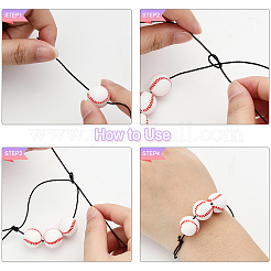 Набор для самостоятельного изготовления браслета из бисера в форме бейсбольного мяча DIY-CA0005-06