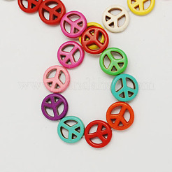 Синтетических нитей бирюзовые бусы TURQ-S131-15mm-M