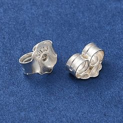スターリングシルバー製フリクションイヤーナット 925 個  s925スタンプあり  銀  4.5x5.5x3mm  穴：0.9mm  約66個/6g&nbsp;LS-STER-G041-02B