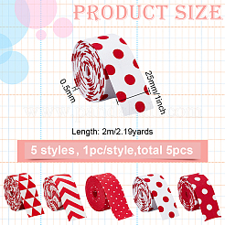 5 шт. двухсторонние полиэфирные ленты 5-х видов&nbsp;OCOR-BC0005-43