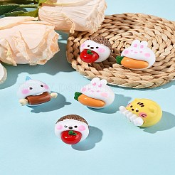 8 шт. 4 стиля симпатичных непрозрачных смоляных кабошонов CRES-FS0001-22