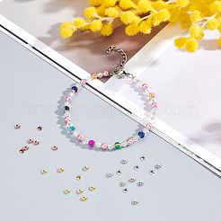 真鍮小さなビーズコーン  花弁のない  ミックスカラー  3x0.8mm  穴：1mm  900個/箱&nbsp;KK-FH0001-78